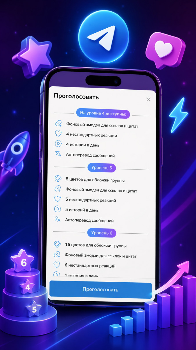 как увеличить уровни бустов в тг