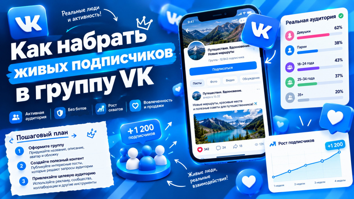 Как набрать живых подписчиков в группу ВК — советы, варианты